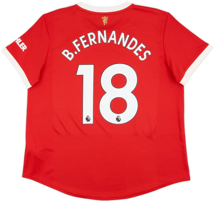 2021-22 Manchester United Home Shirt B.Fernandes #18 - 7/10 - (Women's XXL)