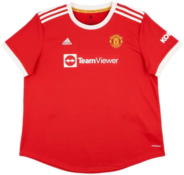 2021-22 Manchester United Home Shirt B.Fernandes #18 - 7/10 - (Women's XXL)