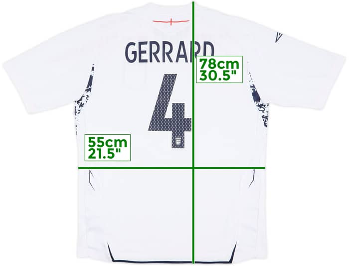2007-09 England Home Shirt Gerrard #4 - 6/10 - (XL)