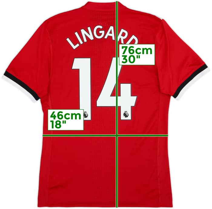 2017-18 Manchester United Authentic Home Shirt Lingard #14 - 8/10 - (M)