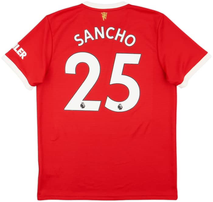 2021-22 Manchester United Home Shirt Sancho #25 - 8/10 - (L)