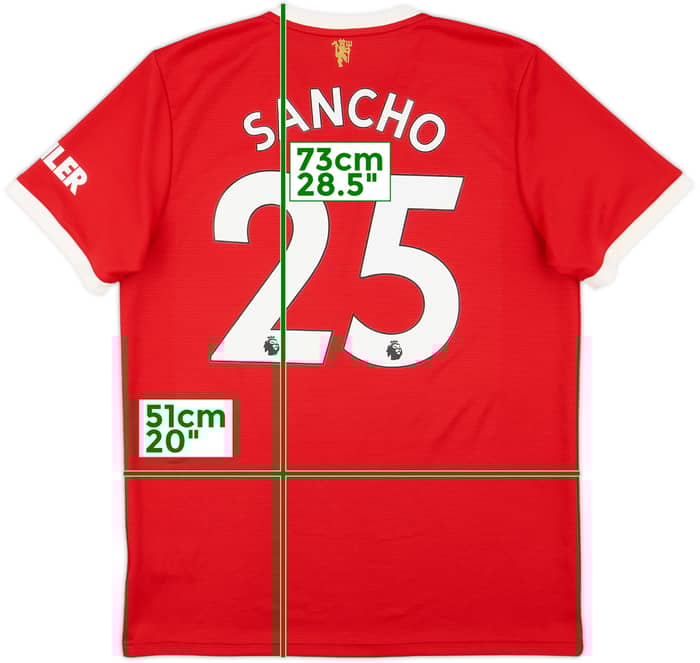 2021-22 Manchester United Home Shirt Sancho #25 - 8/10 - (L)