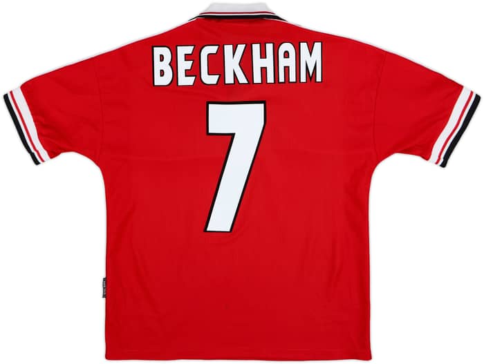 1998-00 Manchester United Home Shirt Beckham #7 - 7/10 - (Y)