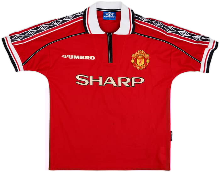 1998-00 Manchester United Home Shirt Beckham #7 - 7/10 - (Y)