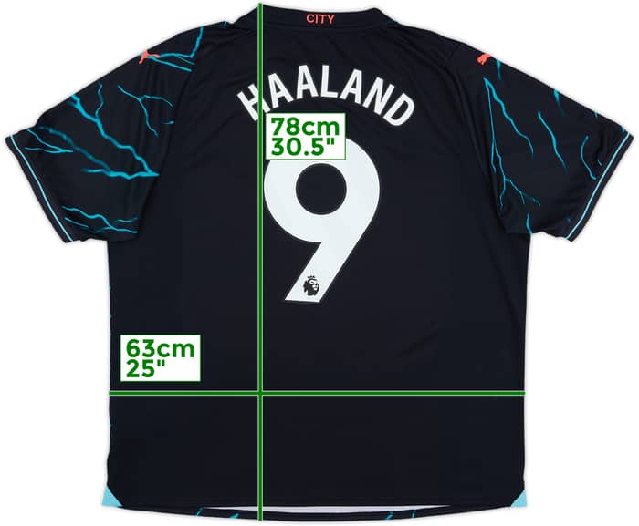 2023-24 Manchester City Third Shirt Haaland #9 - 9/10 - (XXL)