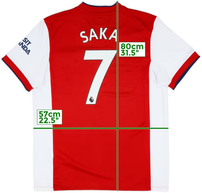 2021-22 Arsenal Home Shirt Saka #7 - 9/10 - (XL)