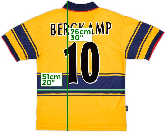 1997-99 Arsenal Away Shirt Bergkamp #10 - 8/10 - (M)