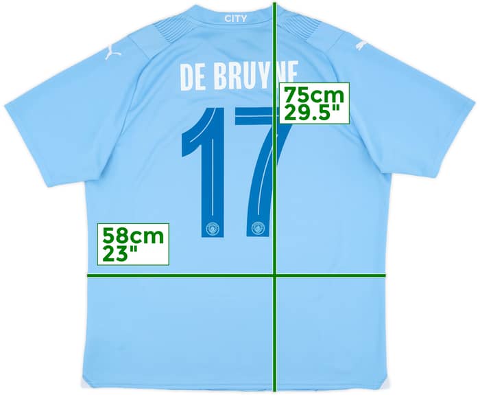 2023-24 Manchester City Home Shirt De Bruyne #17 - 8/10 - (XL)