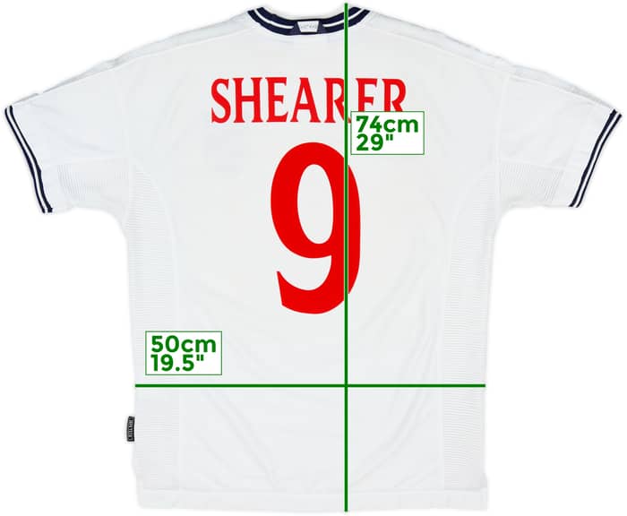 1999-01 England Home Shirt Shearer #9 - 6/10 - (L)