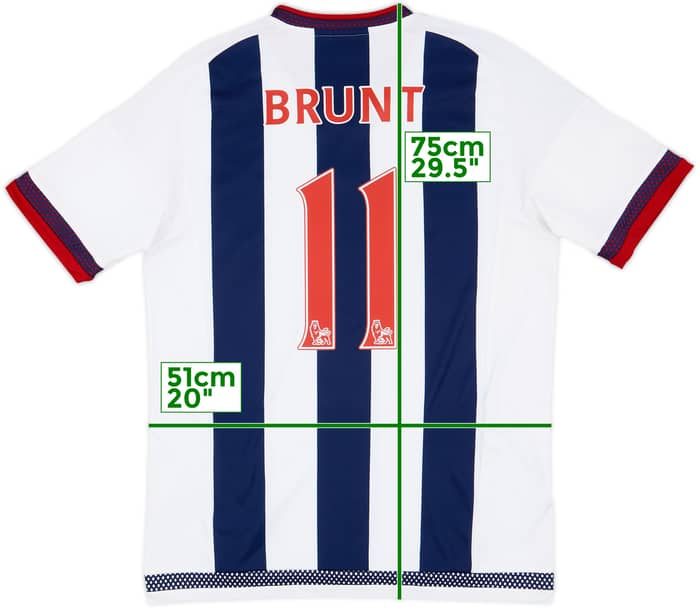 2015-16 West Brom Home Shirt Brunt #11 - 10/10 - (M)