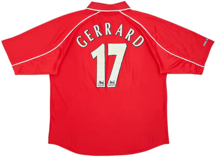 2000-02 Liverpool Home Shirt Gerrard #17 - 6/10 - (L)