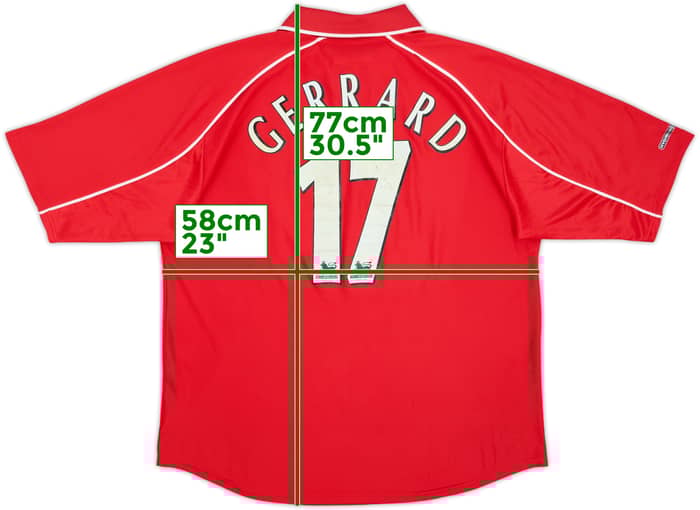 2000-02 Liverpool Home Shirt Gerrard #17 - 6/10 - (L)