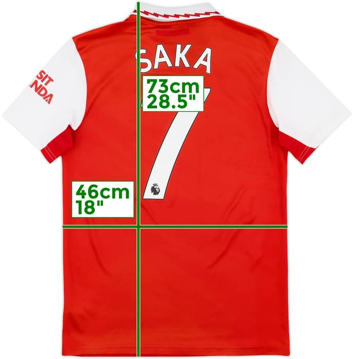 2022-23 Arsenal Home Shirt Saka #7 - 7/10 - (S)