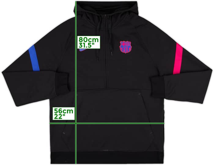 2021-22 Barcelona Nike 1/2 Zip Hooded Track Jacket - 8/10 - (L)