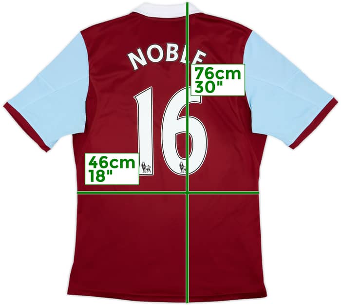 2013-14 West Ham Home Shirt Noble #16 - 10/10 - (M)