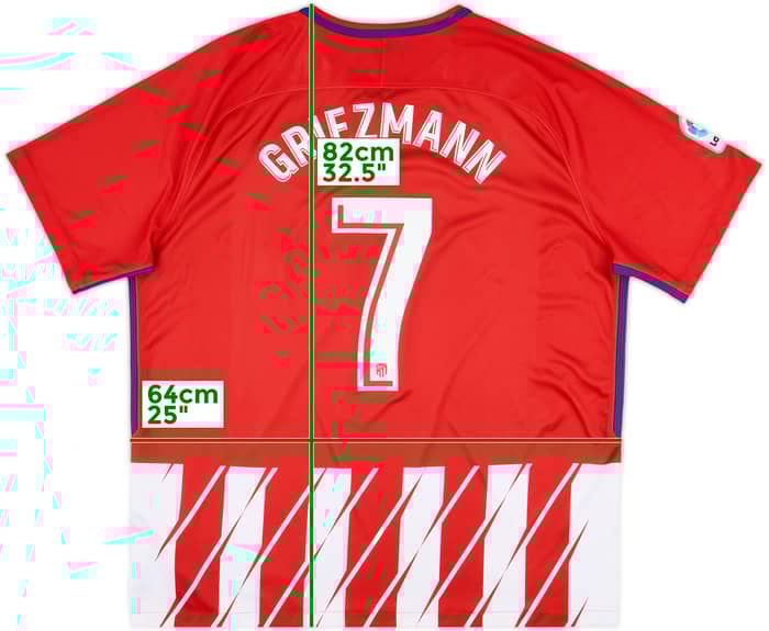 2017-18 Atletico Madrid Home Shirt Griezmann #7 - 9/10 - (XXL)