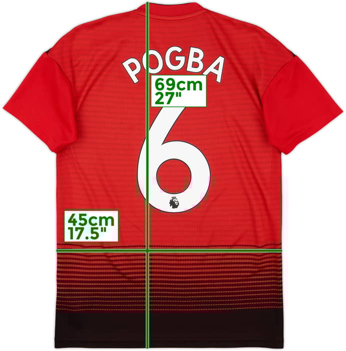 2018-19 Manchester United Home Shirt Pogba #6 - 9/10 - (XS)