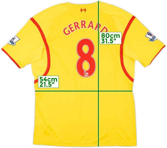 2014-15 Liverpool Away Shirt Gerrard #8 - 8/10 - (XXL)