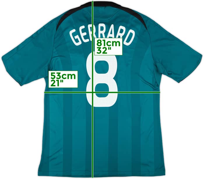2008-09 Liverpool Third Shirt Gerrard #8 - 8/10 - (L)