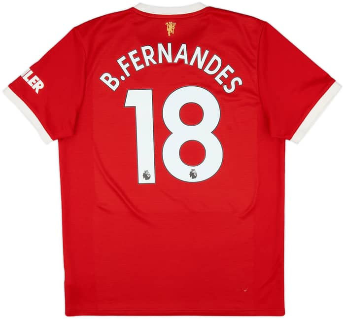 2021-22 Manchester United Home Shirt B.Fernandes #18 - 8/10 - (L)