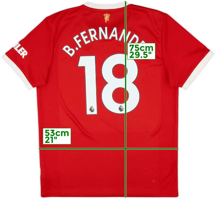 2021-22 Manchester United Home Shirt B.Fernandes #18 - 8/10 - (L)