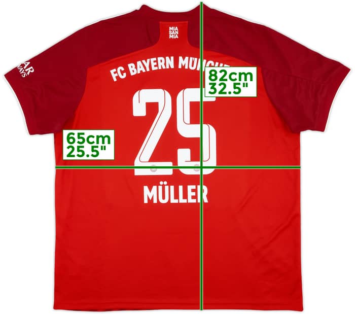 2021-22 Bayern Munich Home Shirt Muller #25 - 9/10 - (XXL)