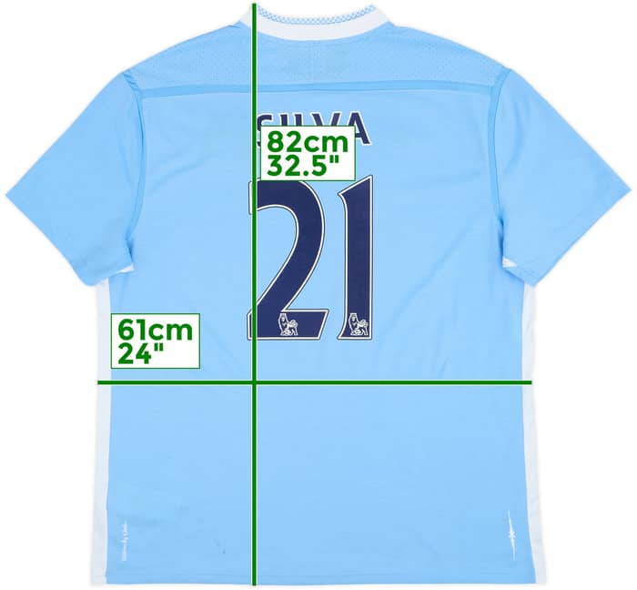 2011-12 Manchester City Home Shirt Silva #21 - 6/10 - (XXL)