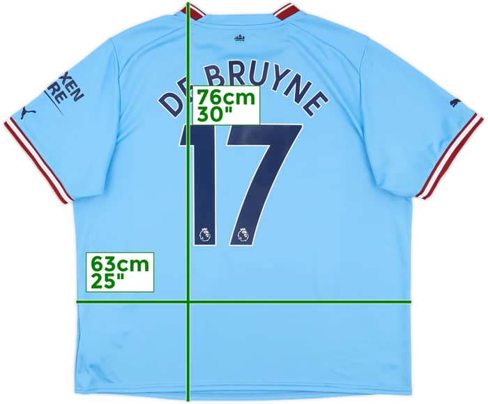 2022-23 Manchester City Home Shirt De Bruyne #17 - 8/10 - (XXL)
