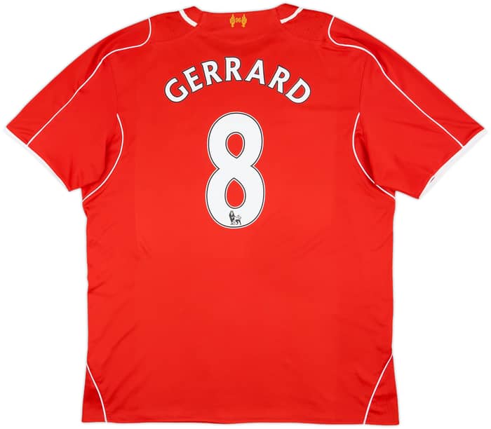 2014-15 Liverpool Home Shirt Gerrard #8 - 8/10 - (XXL)