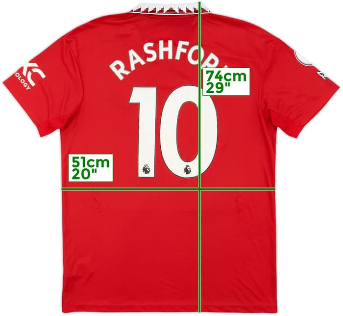 2022-23 Manchester United Home Shirt Rashford #10 - 4/10 - (L)