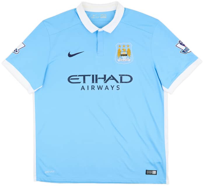2015-16 Manchester City Home Shirt Kun Aguero #10 - 8/10 - (XL)