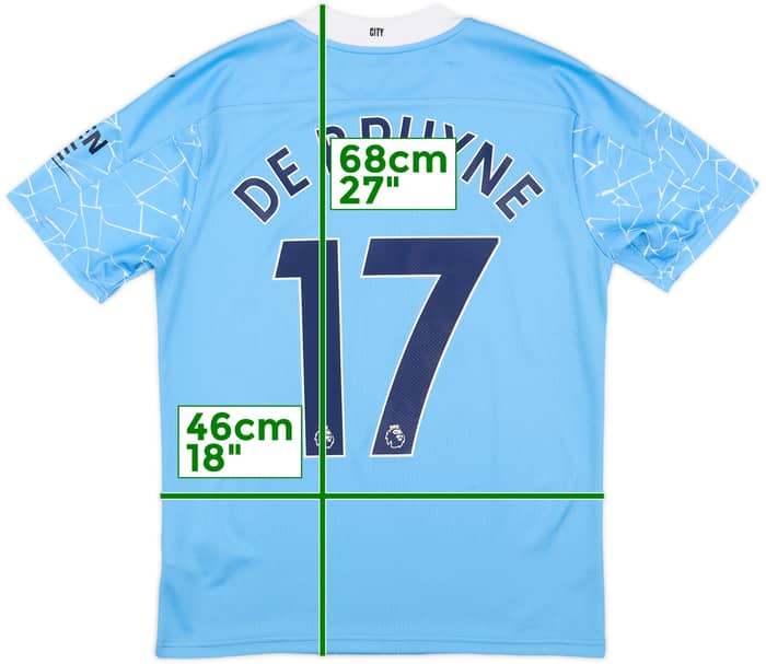 2020-21 Manchester City Home Shirt De Bruyne #17 - 8/10 - (S)