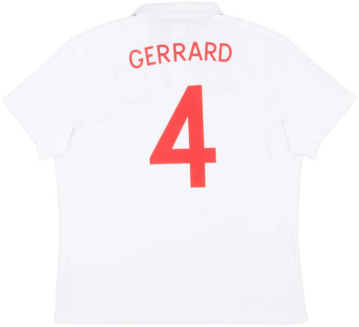 2009-10 England Home Shirt Gerrard #4 - 8/10 - (XL)