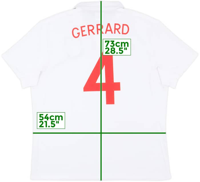 2009-10 England Home Shirt Gerrard #4 - 8/10 - (XL)