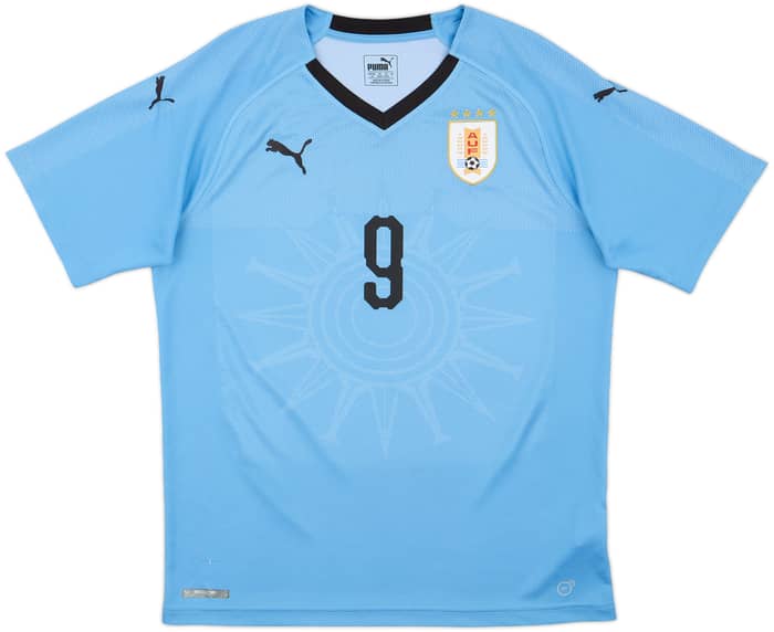 2018-19 Uruguay Home Shirt Suarez #9 - 8/10 - (L)