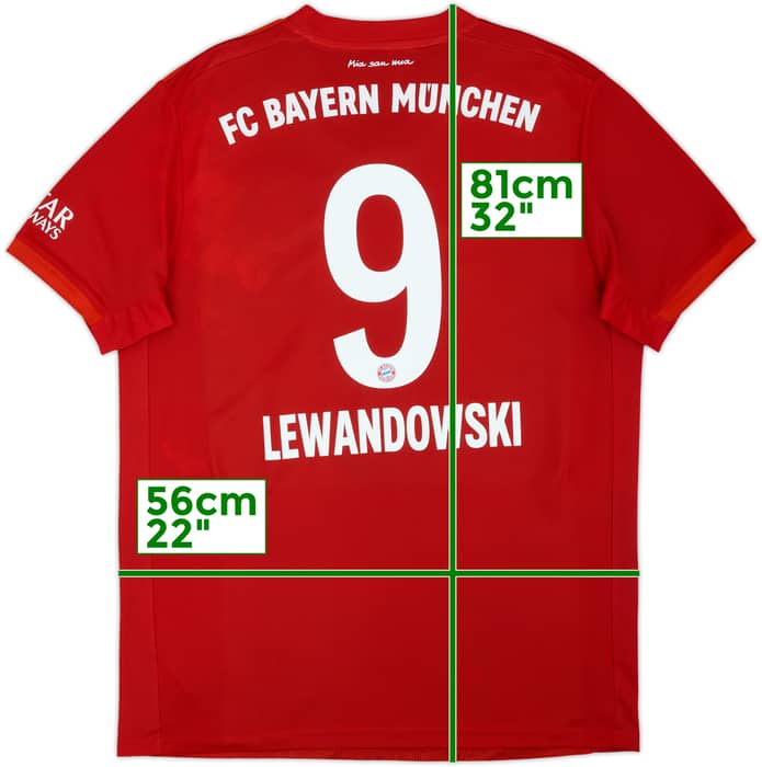 2019-20 Bayern Munich Home Shirt Lewandowski #9 - 8/10 - (L)
