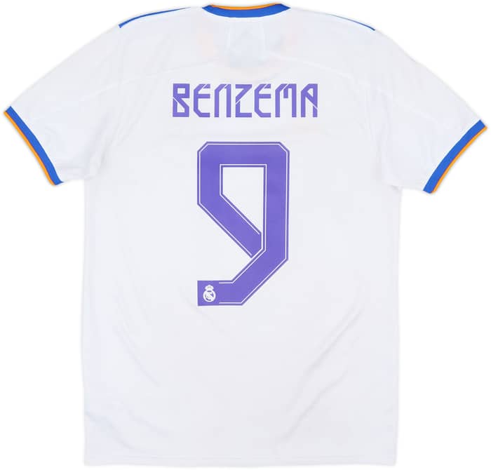 2021-22 Real Madrid Home Shirt Benzema #9 - 6/10 - (M)