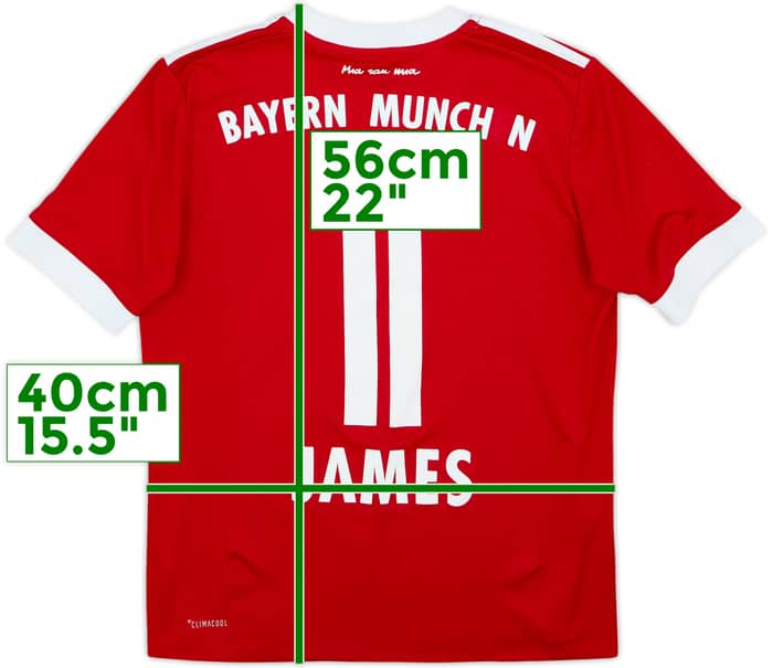 2017-18 Bayern Munich Home Shirt James #11 - 4/10 - (11-12 Years)