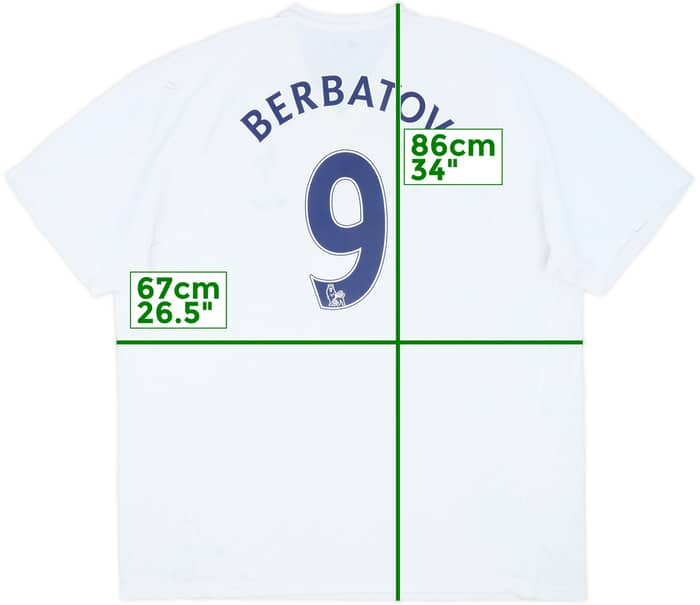 2007-08 Tottenham Home Shirt Berbatov #9 - 8/10 - (XXL)