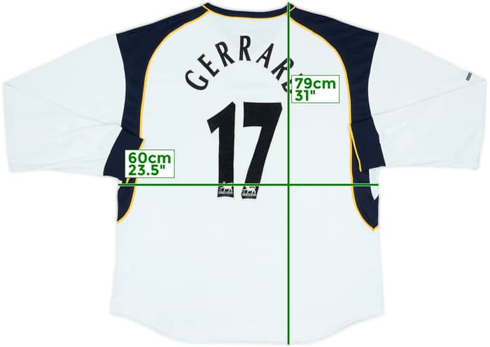 2001-03 Liverpool Away L/S Shirt Gerrard #17 - 6/10 - (XL)