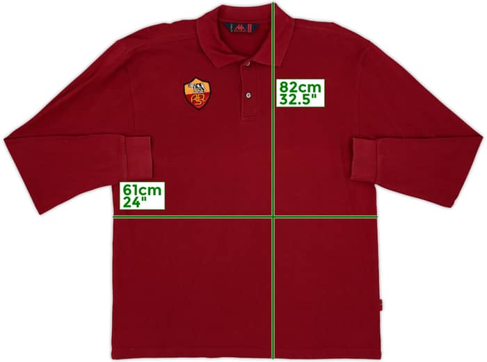 2008-09 Roma Kappa Polo L/S Shirt - 9/10 - (XXL)