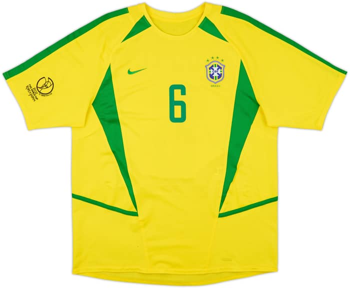 2002-04 Brazil Home Shirt R.Carlos #6 - 7/10 - (L)