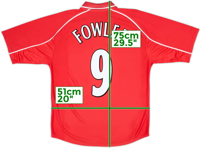 2000-02 Liverpool Home Shirt Fowler #9 - 6/10 - (M)
