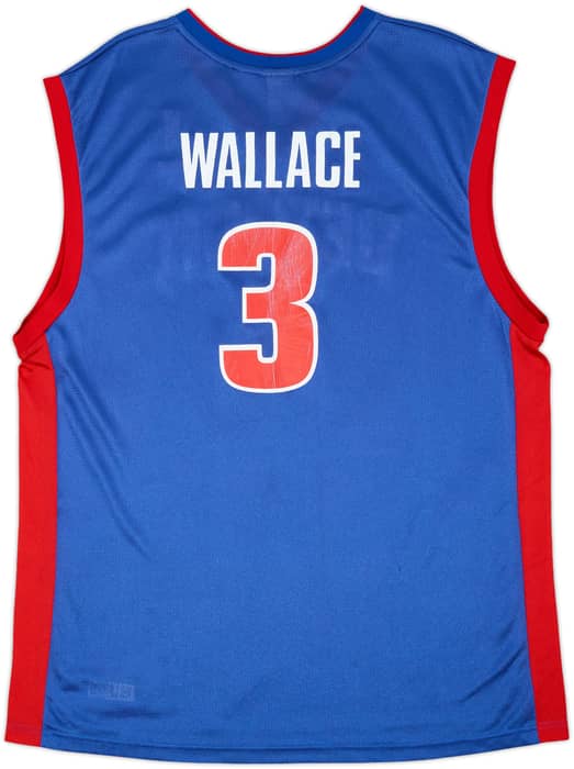 2002-06 Detroit Pistons Wallace #3 Reebok Away Jersey - 6/10 - (XL)