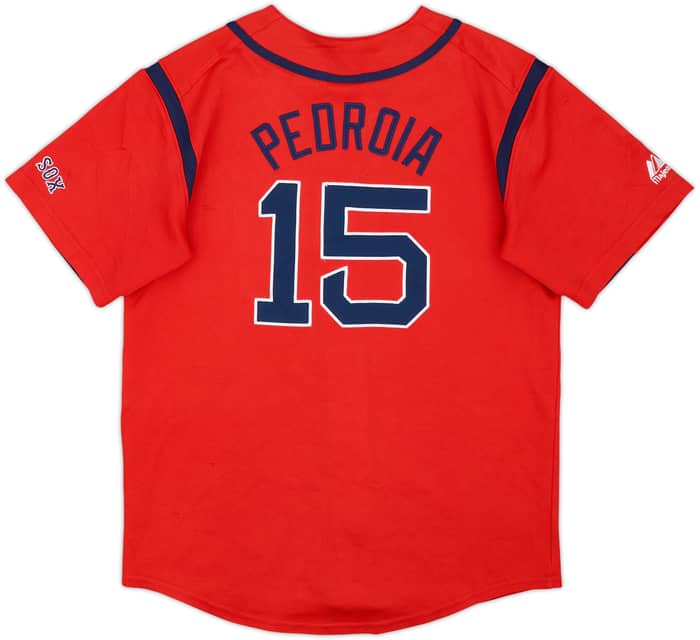 2010 Boston Red Sox Pedroia #15 Majestic Jersey - 7/10 - (13-14 Years)