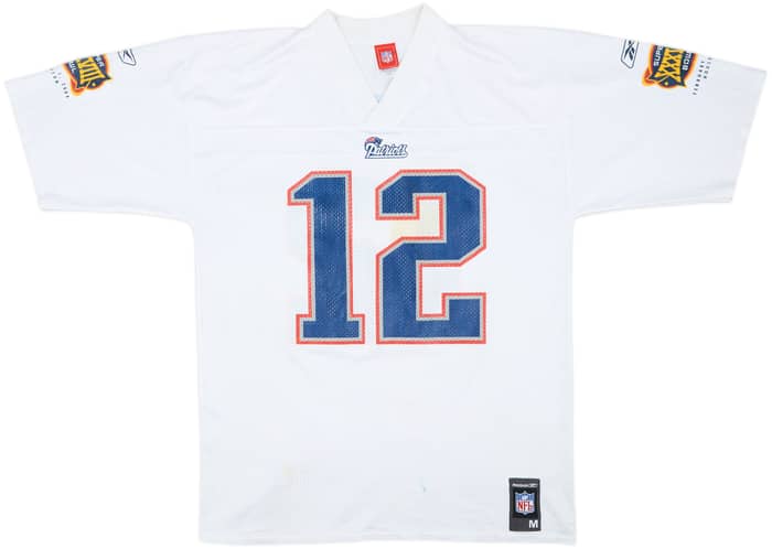 2003 New England Patriots Brady #12 Super Bowl XXXVIII Reebok Replica Jersey - 6/10 - (L)