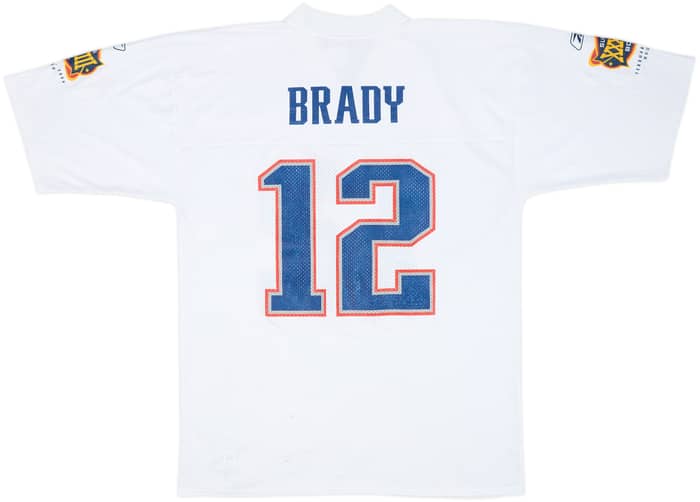 2003 New England Patriots Brady #12 Super Bowl XXXVIII Reebok Replica Jersey - 6/10 - (L)