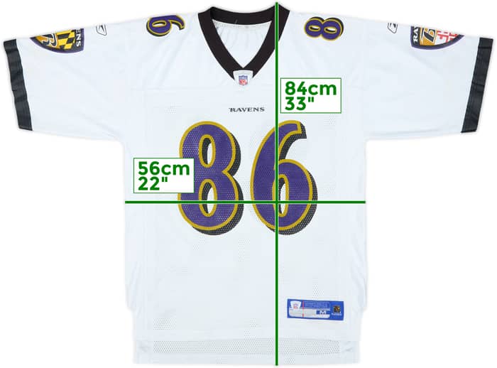 2005-06 Baltimore Ravens Heap #86 Reebok On Field Away Jersey - 7/10 - (M)