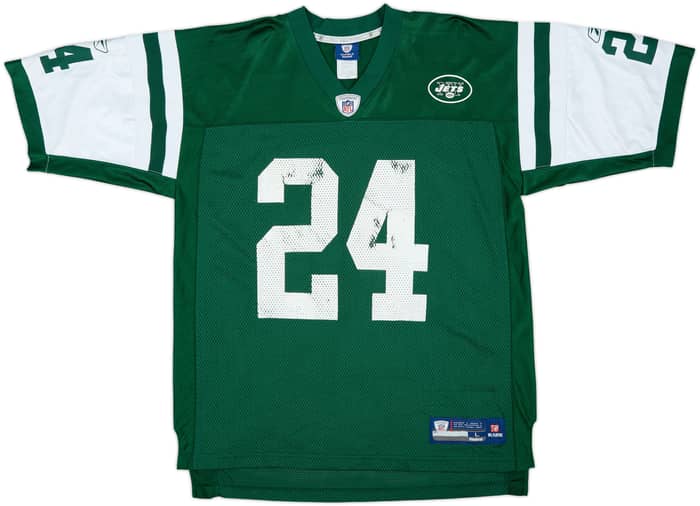 2008-11 New York Jets Revis #24 Reebok On Field Home Jersey - 6/10 - (L)
