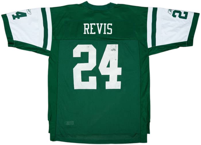 2008-11 New York Jets Revis #24 Reebok On Field Home Jersey - 6/10 - (L)